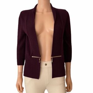 Ivanka Trump burgundy open knit sweater